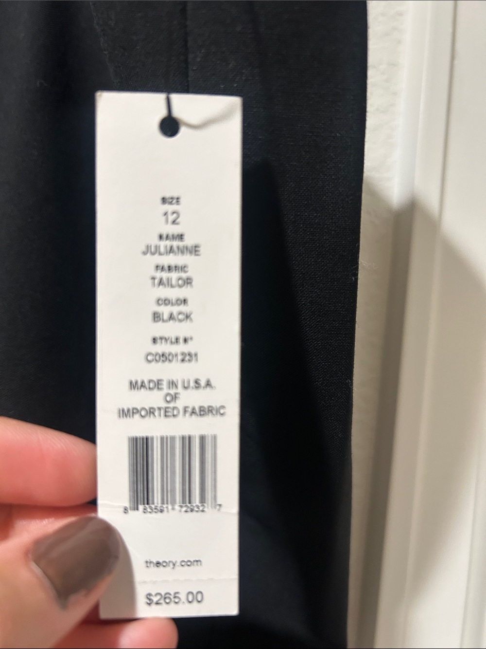 Theory Julianne Women’s Black Flared Dress Pants - Picture 7 of 9